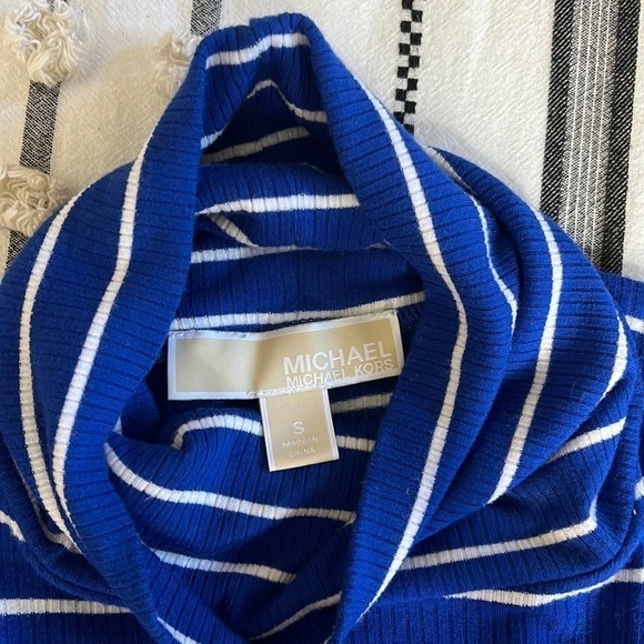 Michael kors • striped ribbed turtleneck long sleeve w/thumbholes - Picture 9 of 10